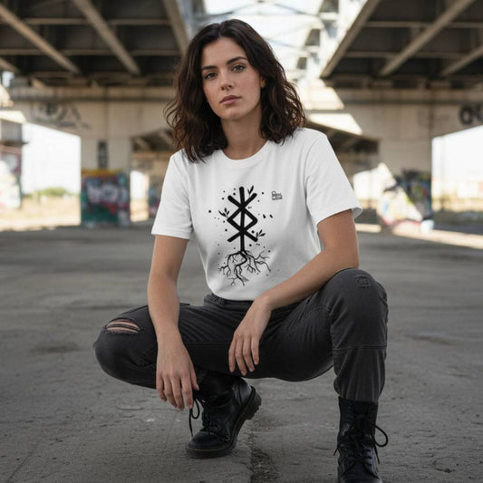 Camiseta Bindrune Vikinga de Protección · Diseño Frontal