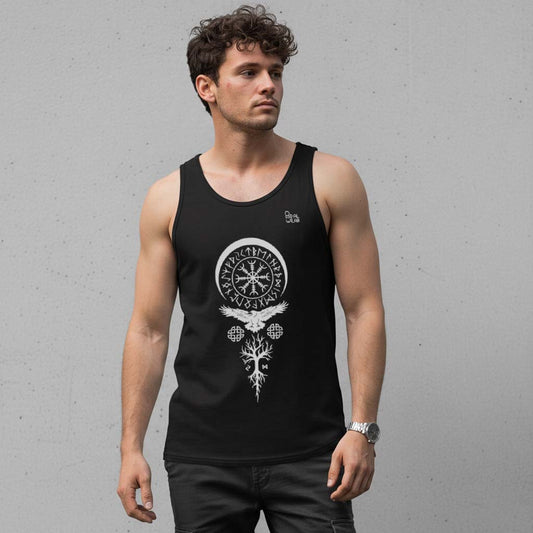 Camiseta sin Mangas Aegishjalmur · Símbolo Vikingo de Fortaleza