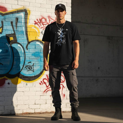 Camiseta Bindrune Vikinga de Protección · Diseño Frontal