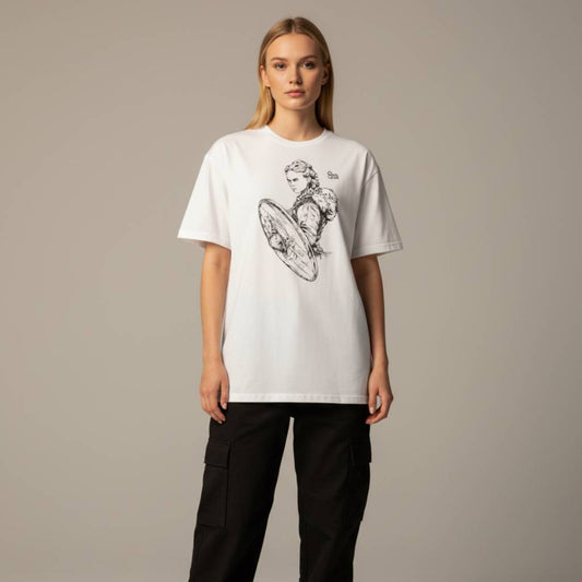 Camiseta Escudera · Guerrera Vikinga · Diseño Frontal