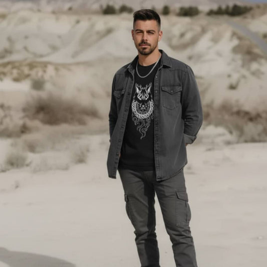 Camiseta Fenrir · Símbolo Rúnico del Lobo Legendario · Diseño Frontal