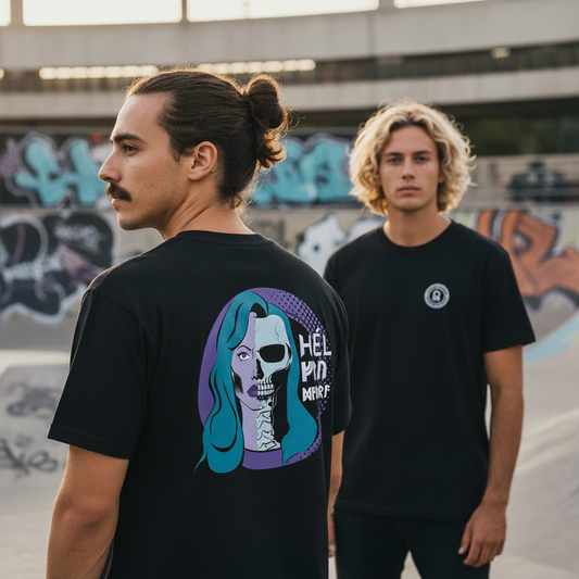 Camiseta Hel · Diosa Nórdica del Inframundo · Estilo Retro · Diseño Espalda